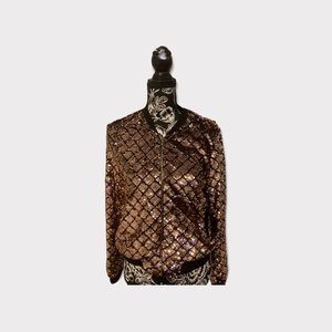 Blush Pink Sequence Bomber Jacket